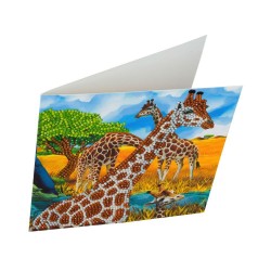 OZ - Loisirs créatifs - Crystal Art - Kit carte broderie diamant 18x18cm Girafes