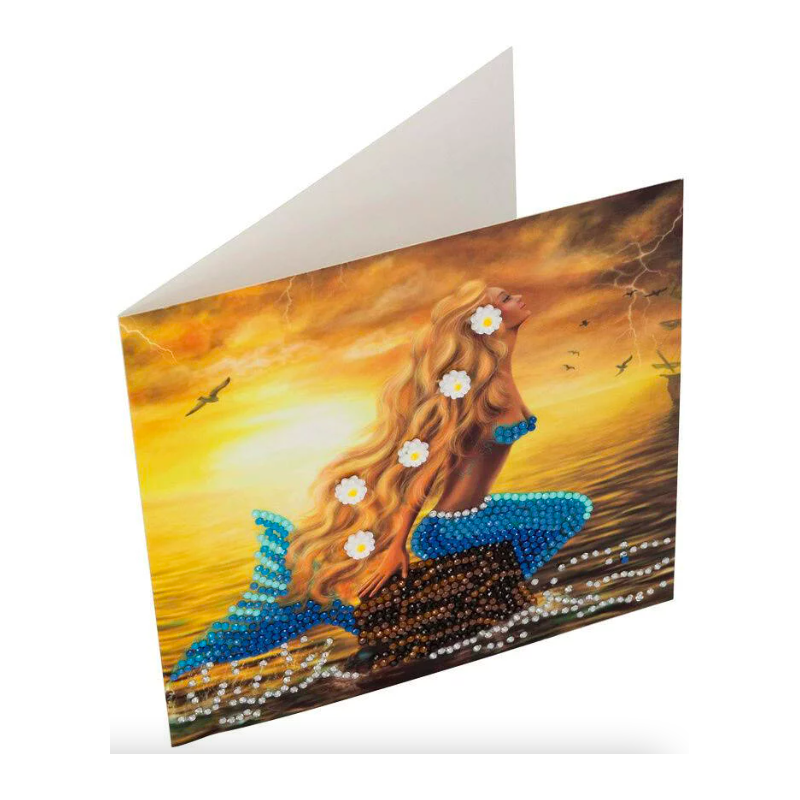 OZ - Loisirs créatifs - Crystal Art - Kit carte broderie diamant 18x18cm Sirène