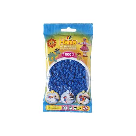 Hama - Perles - 207-09 - Taille Midi - Sachet 1000 perles bleu