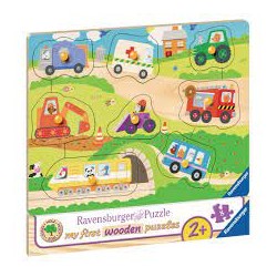 Ravensburger - My first wooden puzzle 8 pièces - Mes véhicules préférés