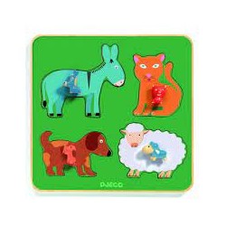 Djeco - DJ01061 - Puzzles gros boutons - Family Farm