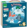 Vilac - Coffret de 3 puzzles en bois - 3x16 pièces - Animaux de monde