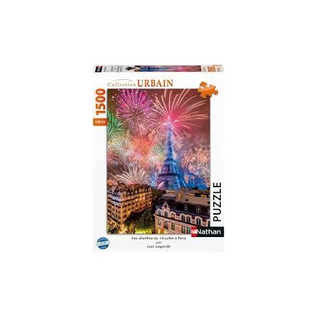 Nathan - Puzzle 1500 pièces - Feu d'artifice du 14 juillet à Paris - Loïc Lagarde