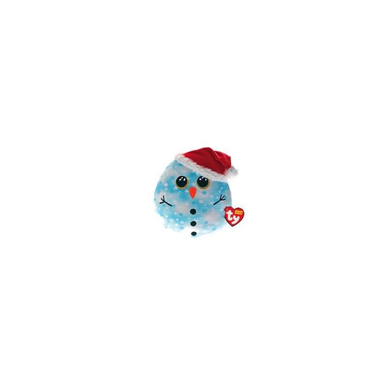 Peluche TY - Coussin 35 cm - Fleck le bonhomme de neige bleu