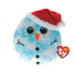 Peluche TY - Coussin 20 cm - Fleck le bonhomme de neige bleu