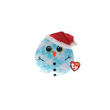 Peluche TY - Coussin 20 cm - Fleck le bonhomme de neige bleu