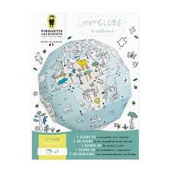 Pirouette Cacahouète - Loisirs créatifs - Globe terrestre à colorier