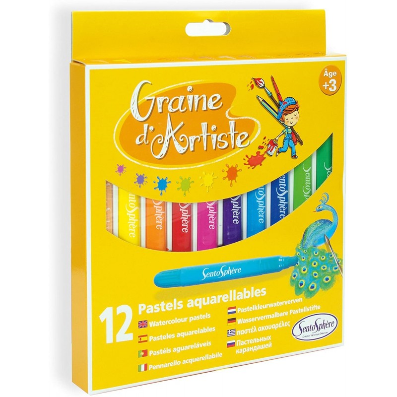 Sentosphère - 9303 - Coloriage - Pochette de 12 pastels aquarellables