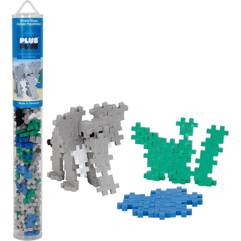 Kontiki - Jeu de construction - Plus-Plus - Tube éléphant mix - 100 pièces