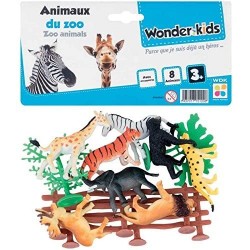 Wonder Kids - Blister de 8 animaux de zoo avec accessoires