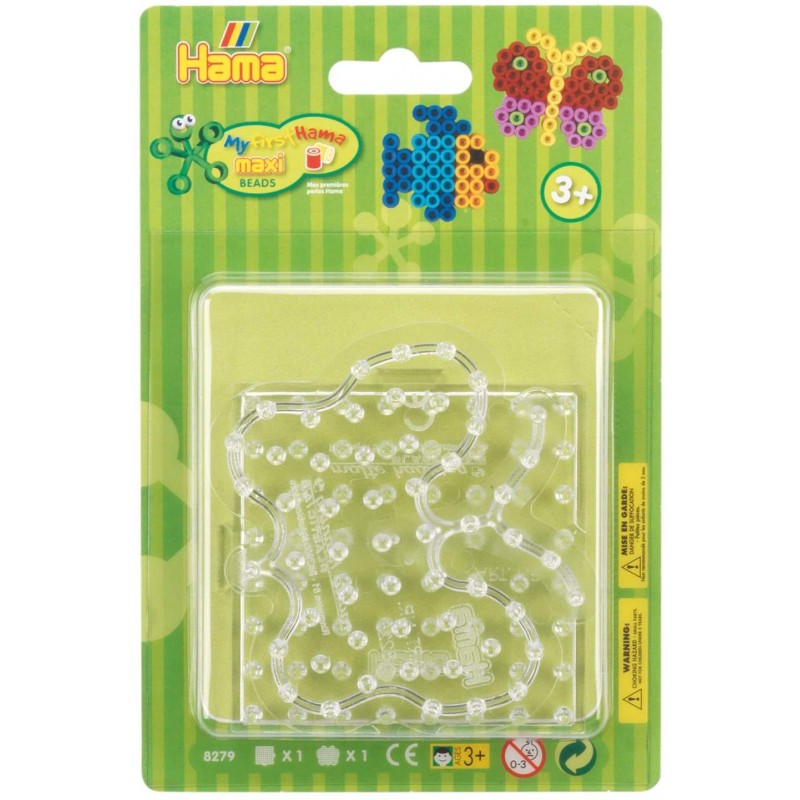 Hama - Perles - 8279 - Taille Maxi - Sachet plaque papillon et carrée