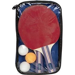 Étui de 2 raquettes de ping pong avec 3 balles