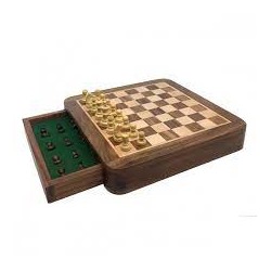 Piatnik - Jeu de société - Echiquier en bois avec tiroir de rangement - 30 cm