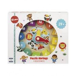 Wonder Kids - Puzzle formes avec horloge en bois