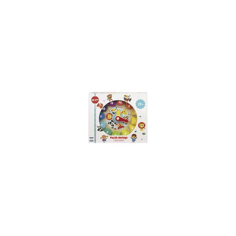 Wonder Kids - Puzzle formes avec horloge en bois