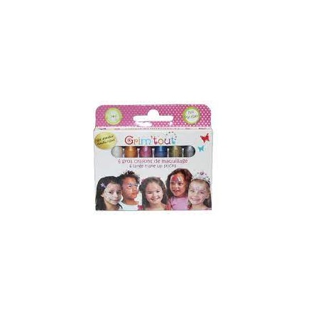 OZ - Déguisement - Grim Tout - Boîte 6 crayons de maquillage JUMBO - Couleurs métalliques