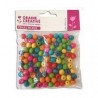 Sachet de 100 perles en bois colorées assorties - diamètre 10 mm - trou 2mm