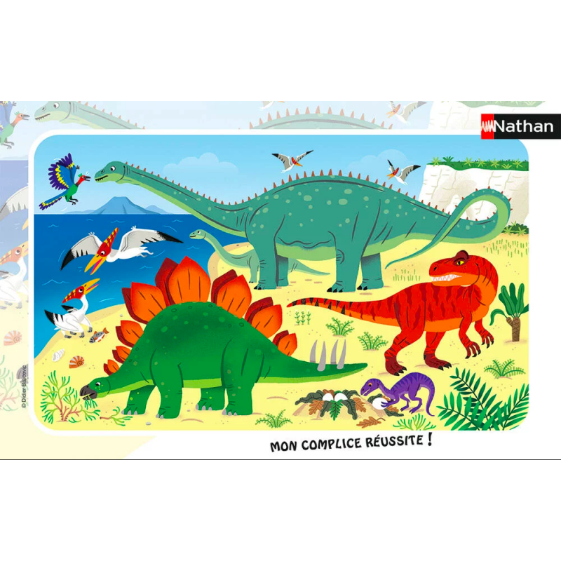 Nathan - Puzzle cadre 15 pièces - Les dinosaures du Jurassique