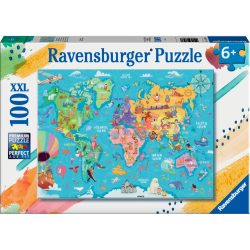 Ravensburger - Puzzle 100 pièces - La carte du monde