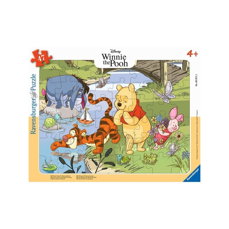 Ravensburger - Puzzle cadre 47 pièces - Découvre la nature avec Winnie l'Ourson