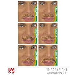 Déguisement - Blister de 6 fausses moustaches assorties - Chatain