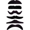 Déguisement - Blister de 6 fausses moustaches assorties - Noir