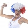 Supporter France - Perruque Afro tricolore - Adulte