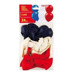 Kim Play - Article de fête - Sachet de 24 ballons bleus blancs rouges