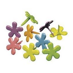 Rayher - Blister de 50 attaches parisiennes en forme de fleurs - 12 mm