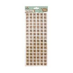 Rayher - Planche de stickers - Alphabet carré en liège