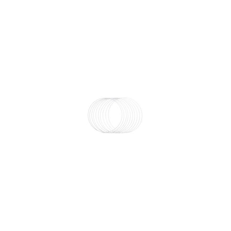 Rayher - 10 anneaux en métal revêtu - Blanc - 20 cm