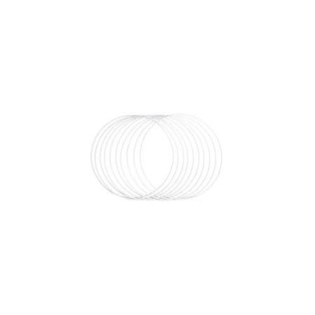 Rayher - 10 anneaux en métal revêtu - Blanc - 20 cm