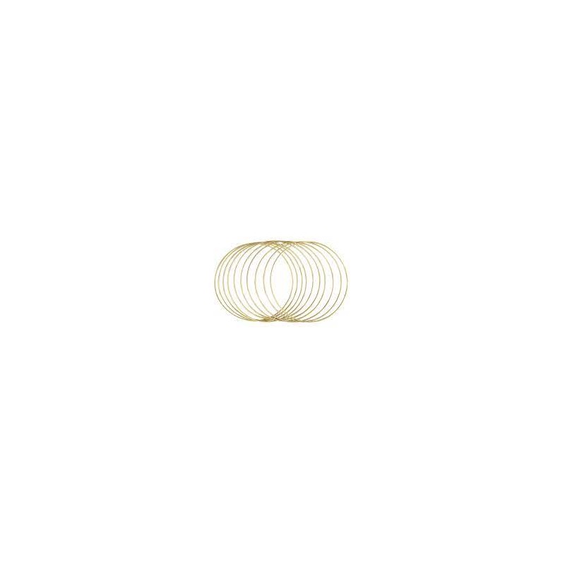 Rayher - 10 anneaux en métal revêtu - Doré - 20 cm