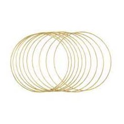 Rayher - 10 anneaux en métal revêtu - Doré - 25 cm