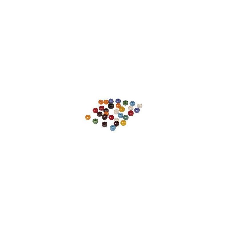 Rayher - Boîte de perles en verre opaques à grand trou - Multicolore - 6 mm - 55 grammes