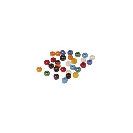 Rayher - Boîte de perles en verre opaques à grand trou - Multicolore - 6 mm - 55 grammes