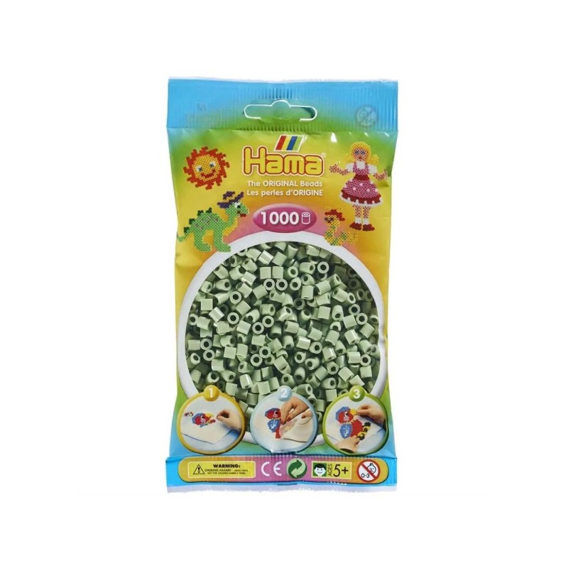 Hama - 207-101 - Loisirs créatifs - Sachet de 1000 perles midi vert eucalyptus