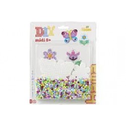 Hama - 4216 - Loisirs créatifs - Blister perles midi grand modèle avec plaques papillon et fleur