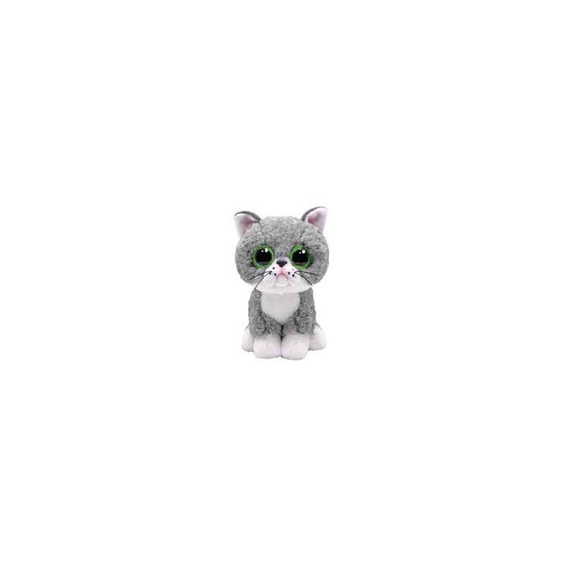 Peluche TY - Peluche 15 cm - Fergus le chat gris
