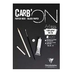 Clairefontaine - Beaux arts - Bloc de papier noir carbone 20 feuilles - A4 - 120g/m2