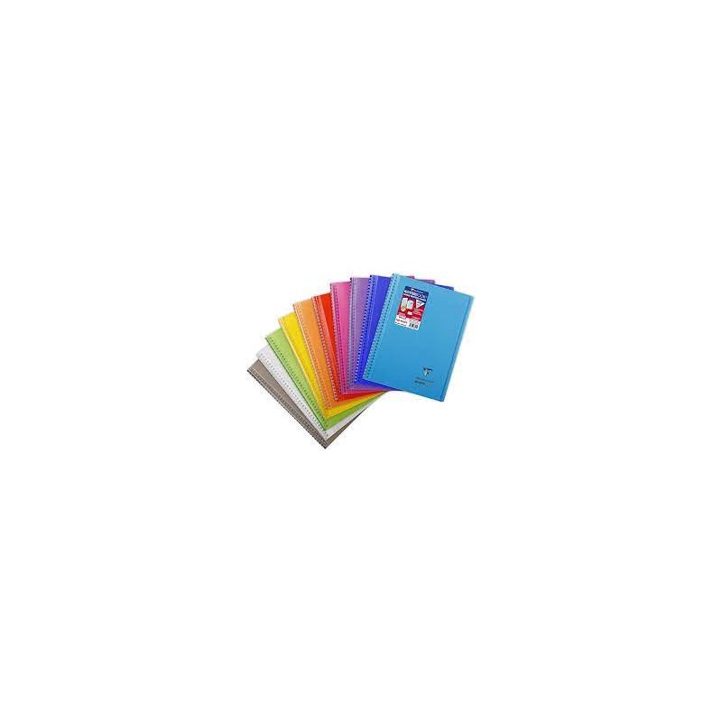 Clairefontaine - Papeterie - Cahier en polypro à spirales 160 pages - 24x32 cm - Coloris aléatoire
