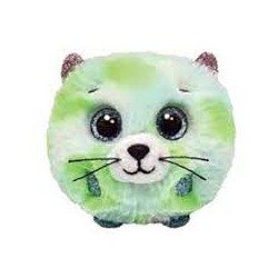 Peluche TY - Puffies 10 cm - Evie le chat vert