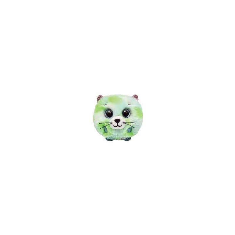 Peluche TY - Puffies 10 cm - Evie le chat vert