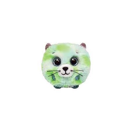 Peluche TY - Puffies 10 cm - Evie le chat vert