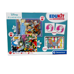 Clementoni - Jeu éducatif - Coffret Edukit 4 en 1 - Disney