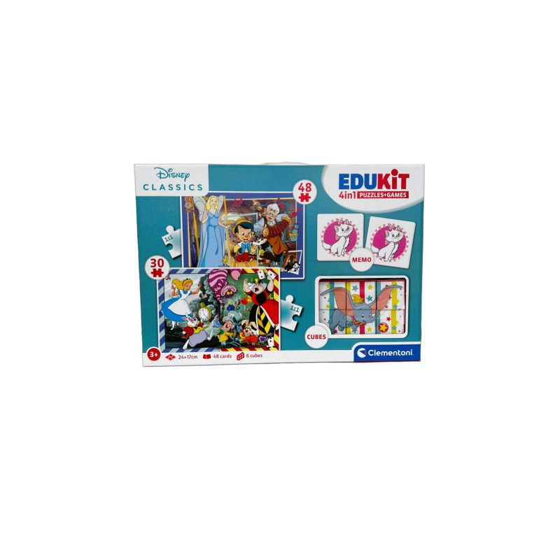 Clementoni - Jeu éducatif - Coffret Edukit 4 en 1 - Disney