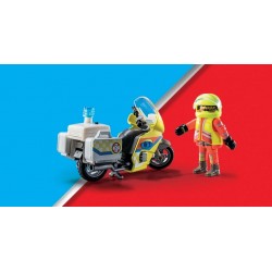 Playmobil - 71205 - City Life - Urgentiste avec moto et effet lumineux