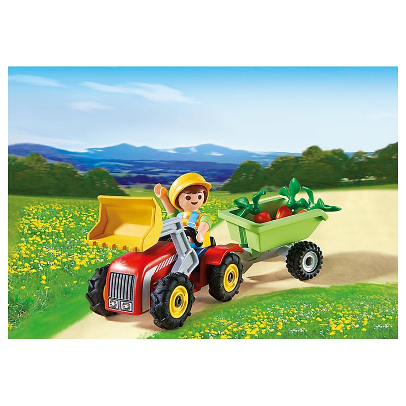 Playmobil - 4943 - Oeuf - Enfant avec tracteur et remorque