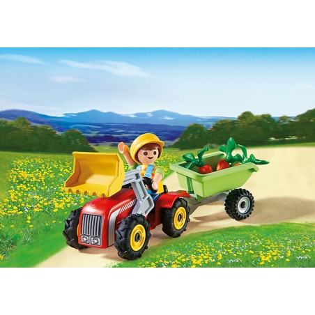 Playmobil - 4943 - Oeuf - Enfant avec tracteur et remorque