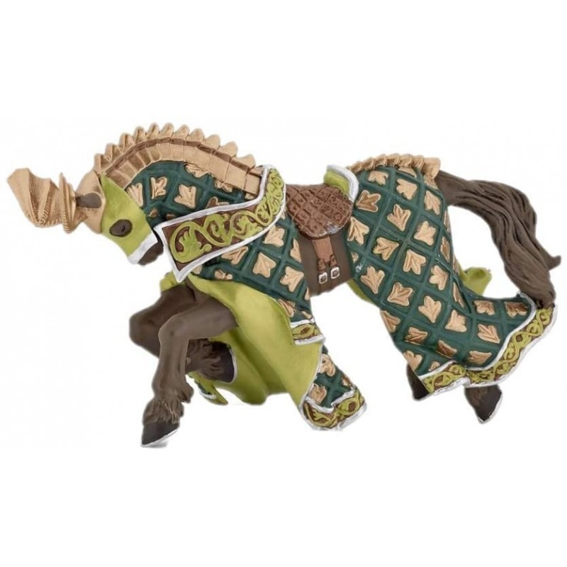Papo - Figurine - 39923 - Médiéval fantastique - Cheval du Maître des armes cimier dragon